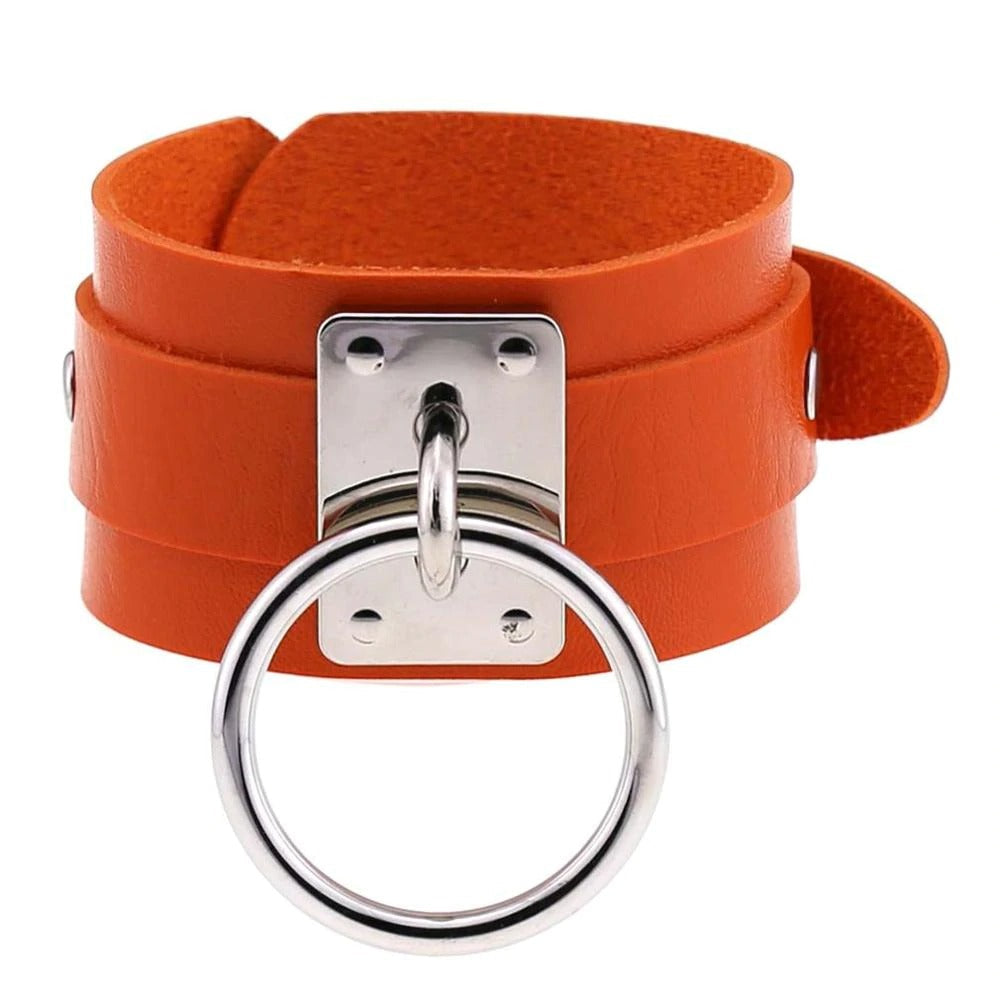 Black Leather Wristband / Bracelet for Women and Men / Rock Style Jewelry - HARD'N'HEAVY