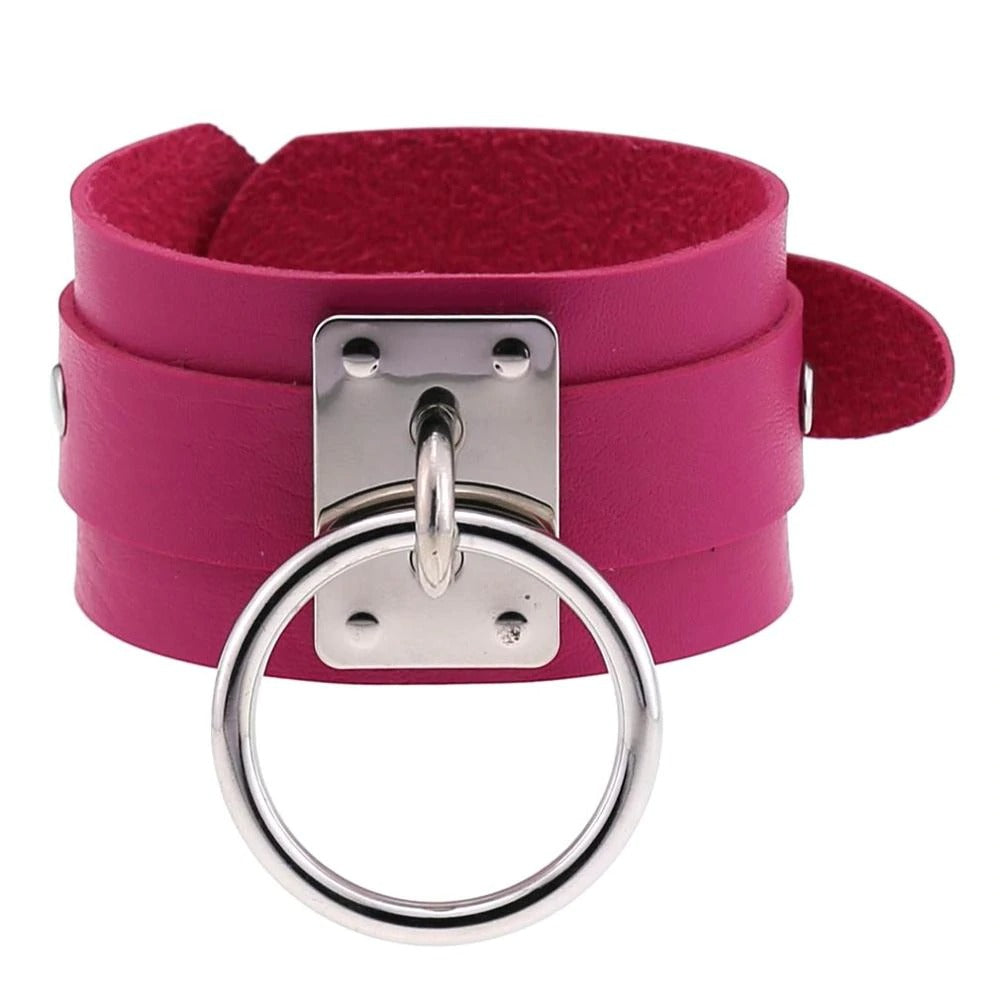 Black Leather Wristband / Bracelet for Women and Men / Rock Style Jewelry - HARD'N'HEAVY