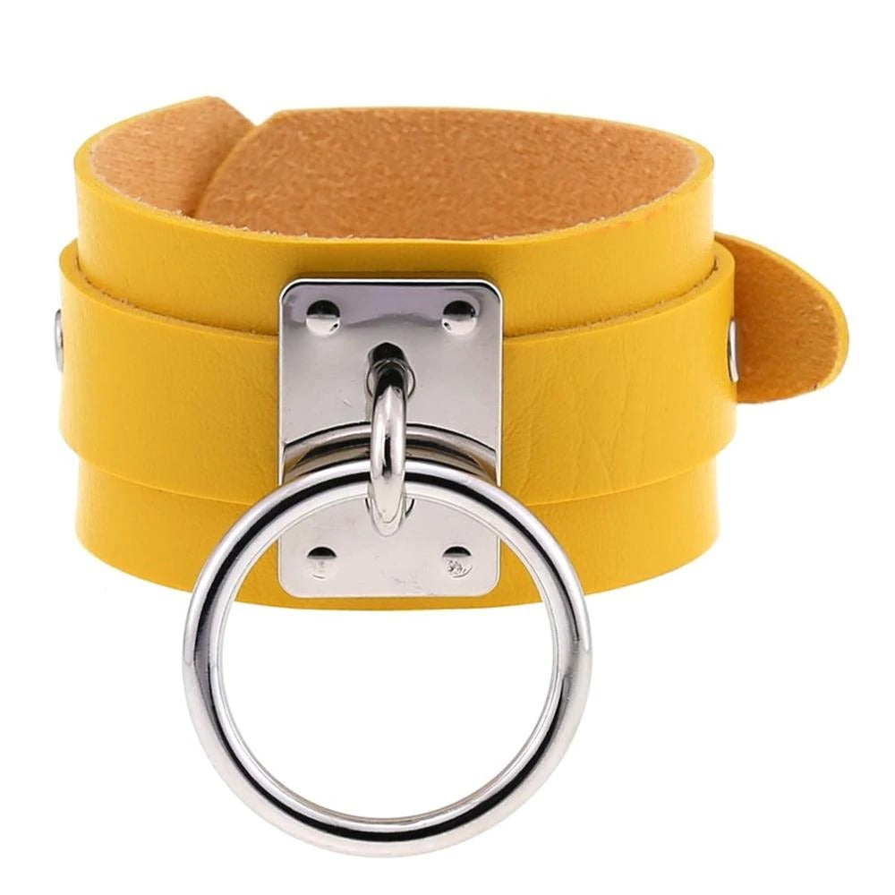 Black Leather Wristband / Bracelet for Women and Men / Rock Style Jewelry - HARD'N'HEAVY