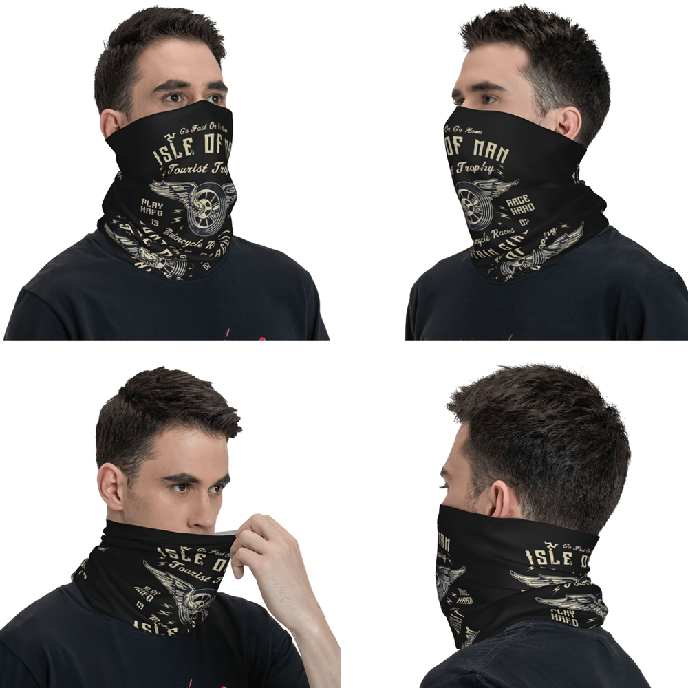 Schwarzer Motorrad-Print Halswärmer und Gesichtsschutz