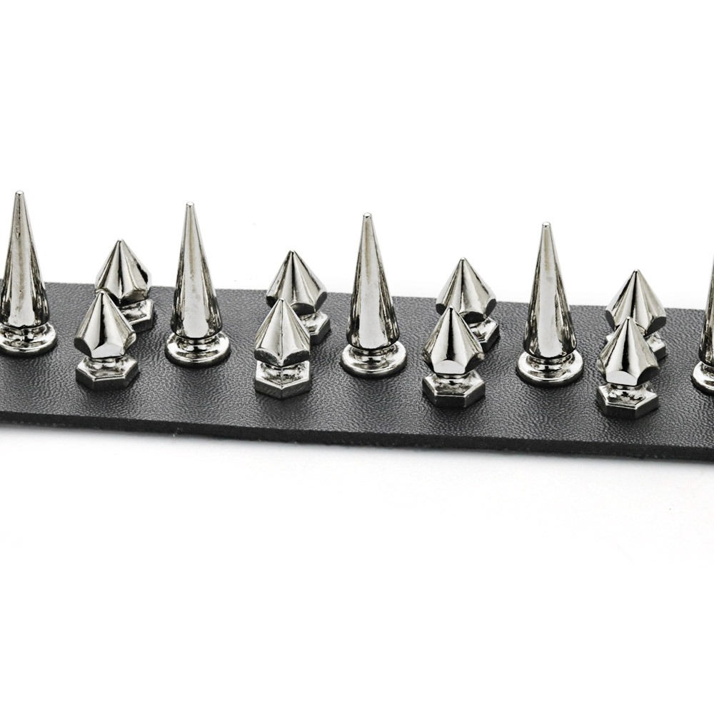 Black PU Leather Studded Choker Necklace / Spiked Gothic Collar / Unisex Neck Jewelry - HARD'N'HEAVY