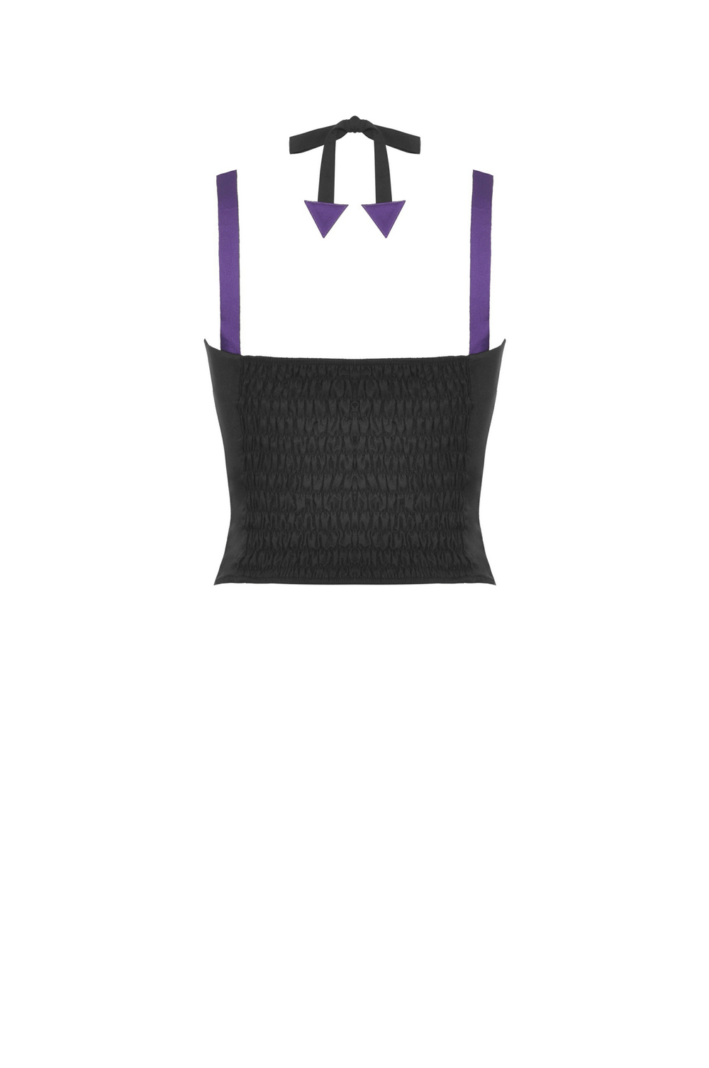 Black Punk Halter Corset with Lace-Up Detailing