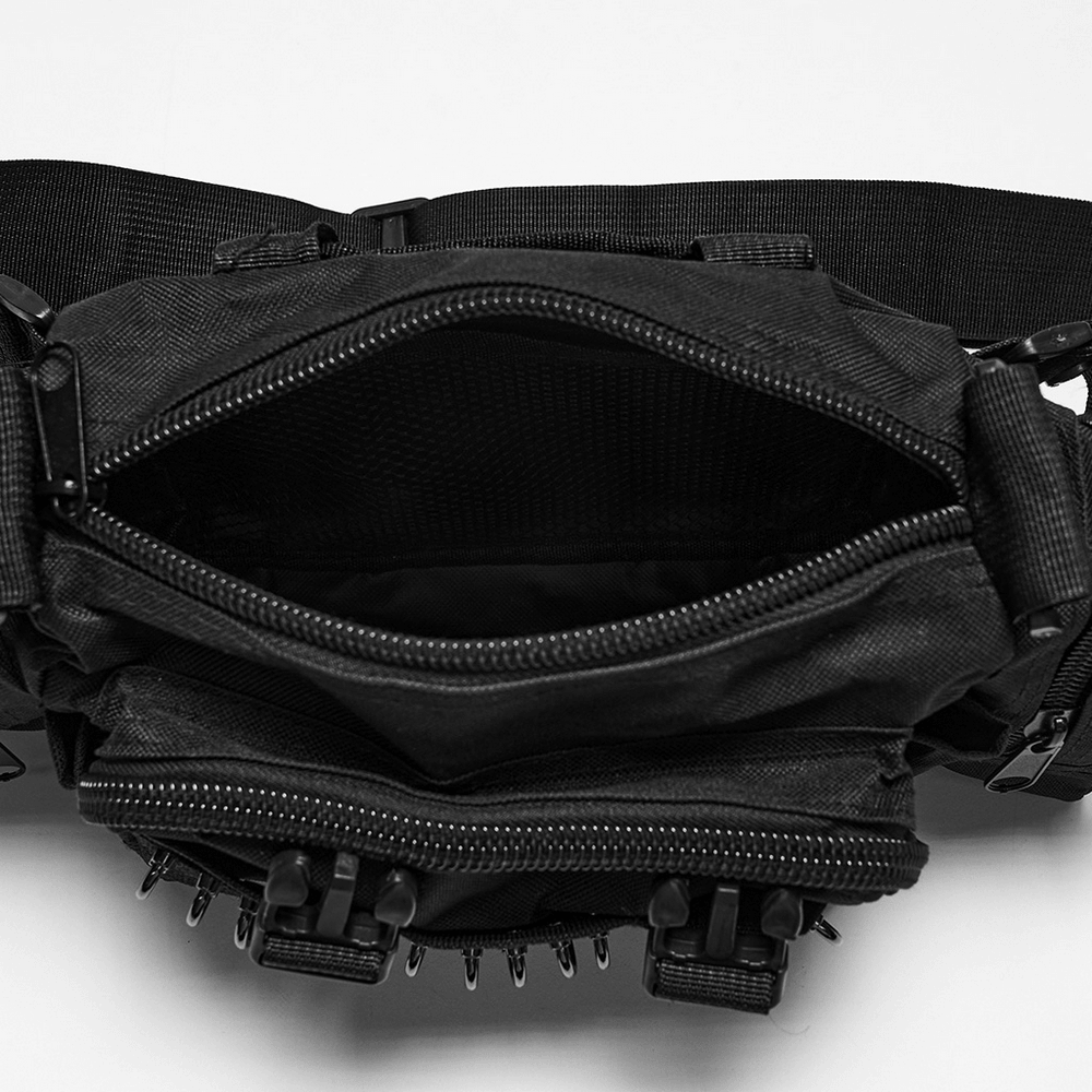 Schwarze Punk-Taktische Gürteltasche mit mehreren Taschen