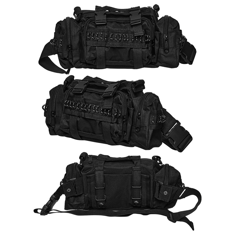 Schwarze Punk-Taktische Gürteltasche mit mehreren Taschen