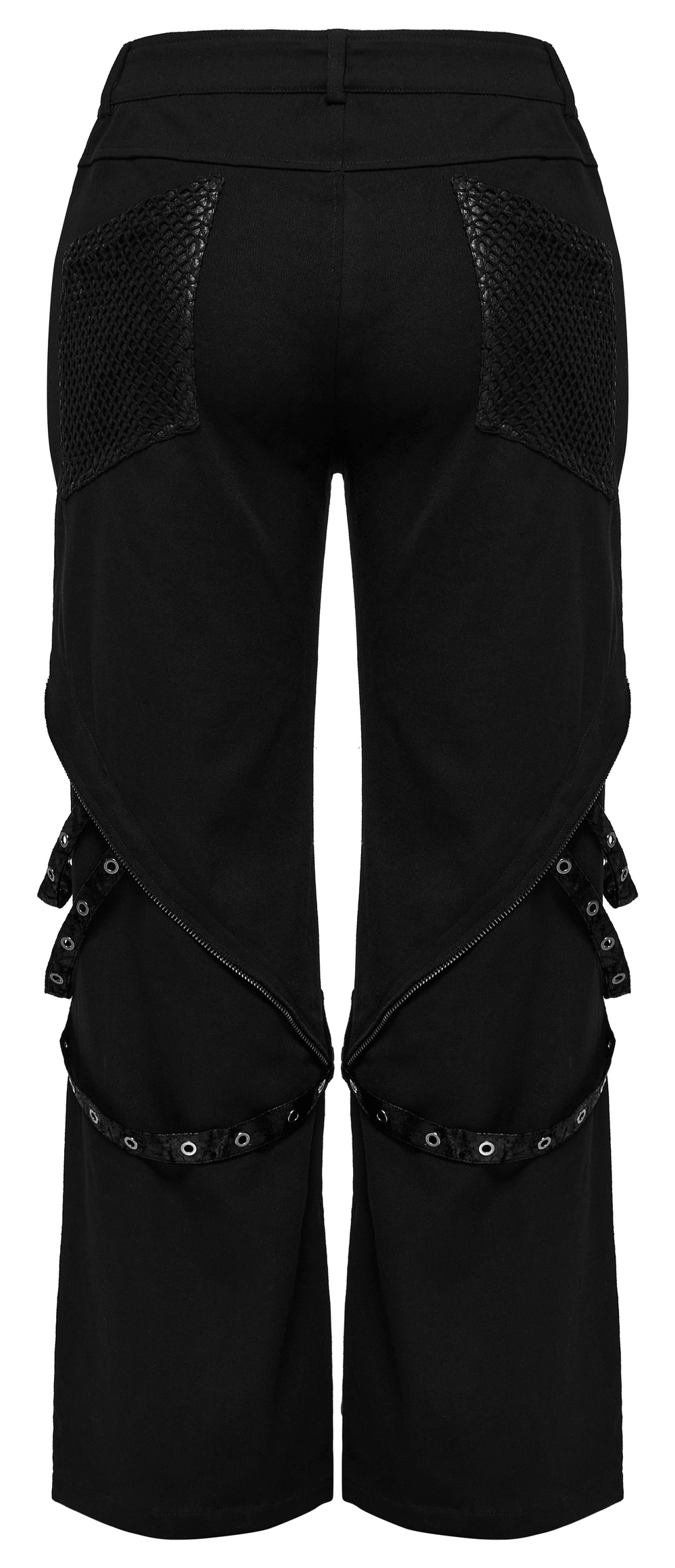 Pantalon large punk noir avec bretelles amovibles