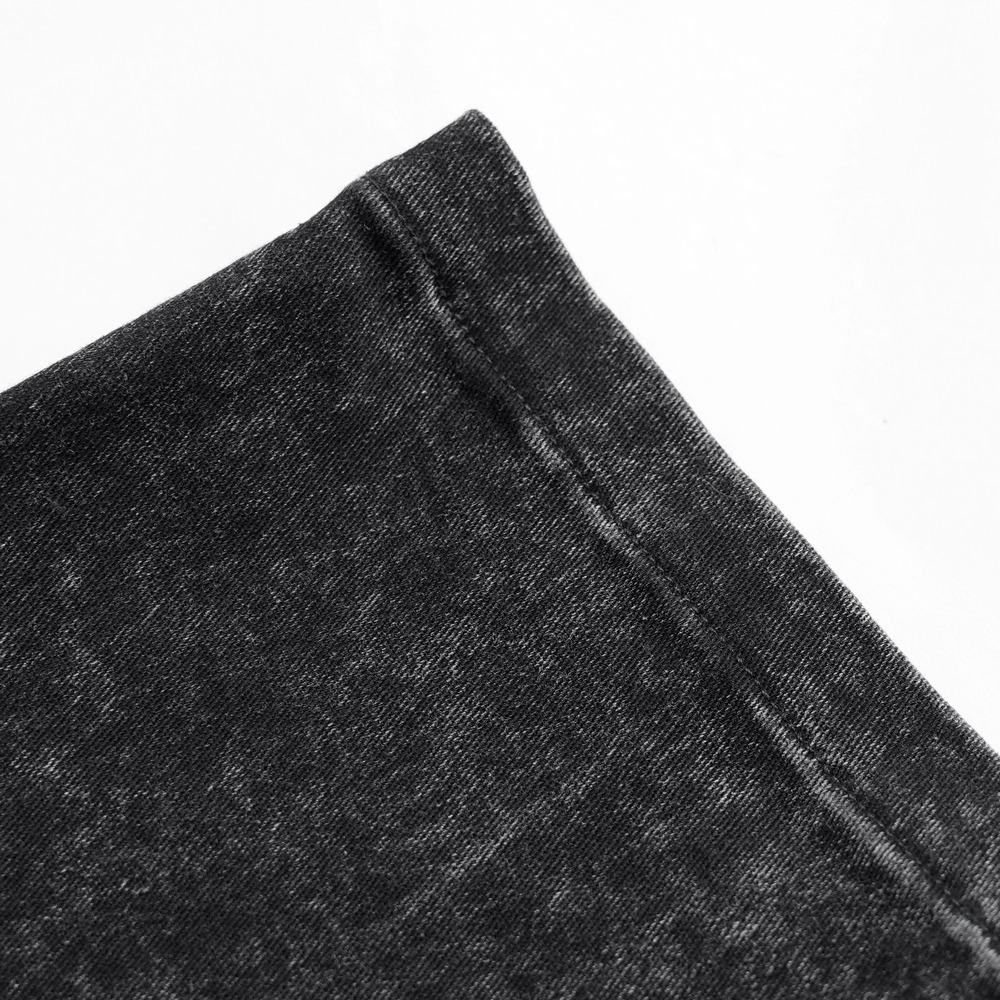 Black Punk Zip-Off Pants with Studded Grommets
