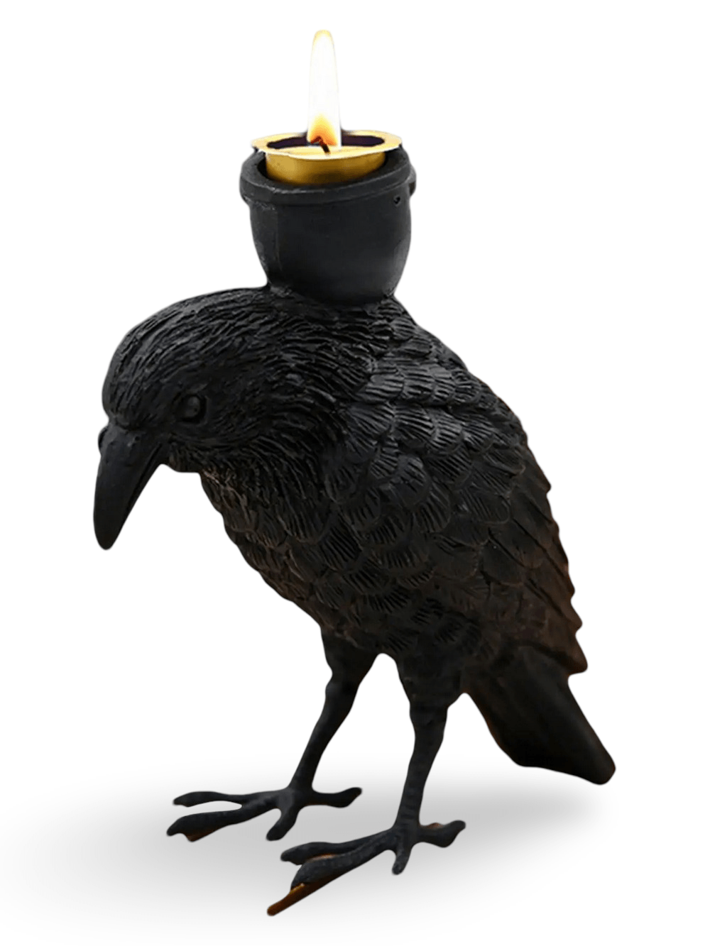 Black Raven Candle Holder for Gothic Table Decor