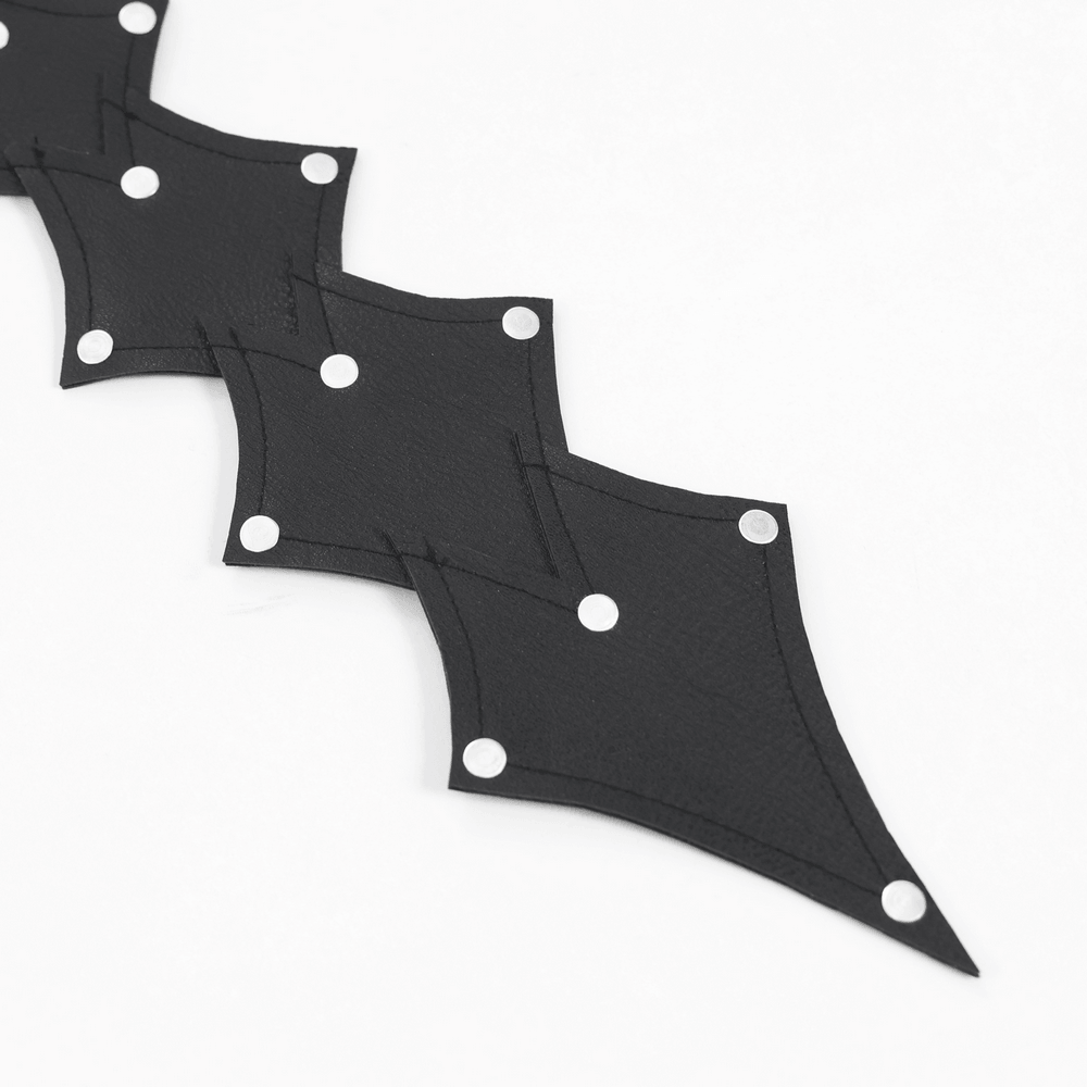 Black Rivet Gothic Choker Body Harness Neckwear, showcasing a stylish black design with metallic studs.