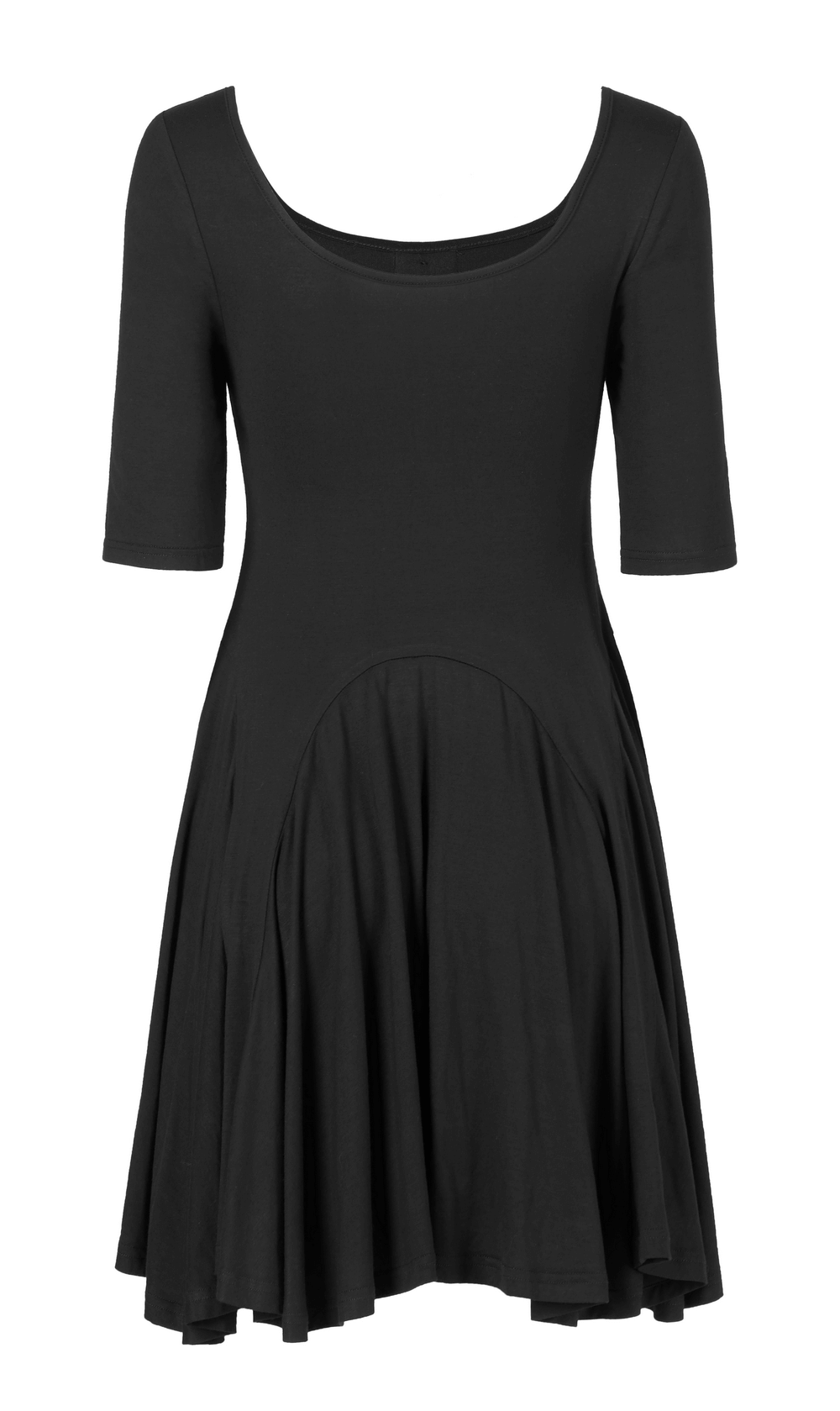 Black Skater Midi Dress with Unique Rivet Detail