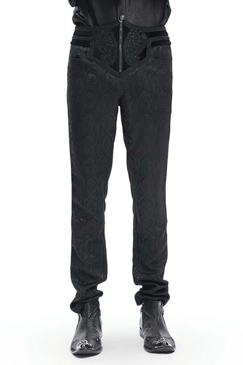 Pantalones negros ajustados con diseño elegante en relieve
