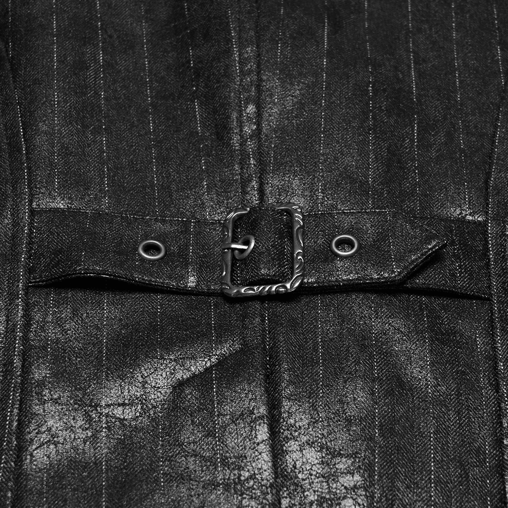 Schwarze Steampunk Asymmetrische Schnallenweste