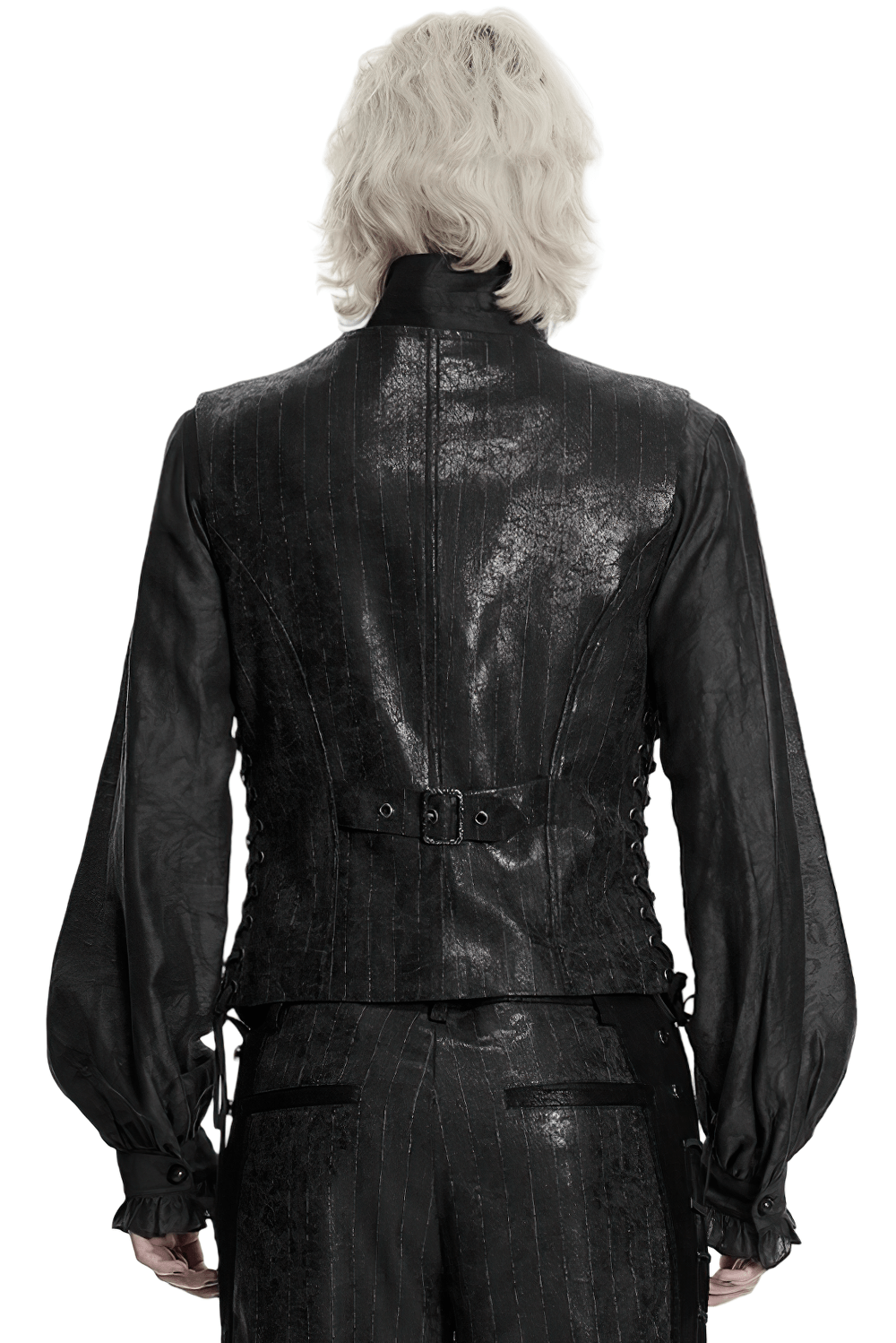 Schwarze Steampunk Asymmetrische Schnallenweste
