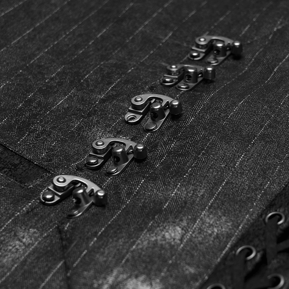 Schwarze Steampunk Asymmetrische Schnallenweste