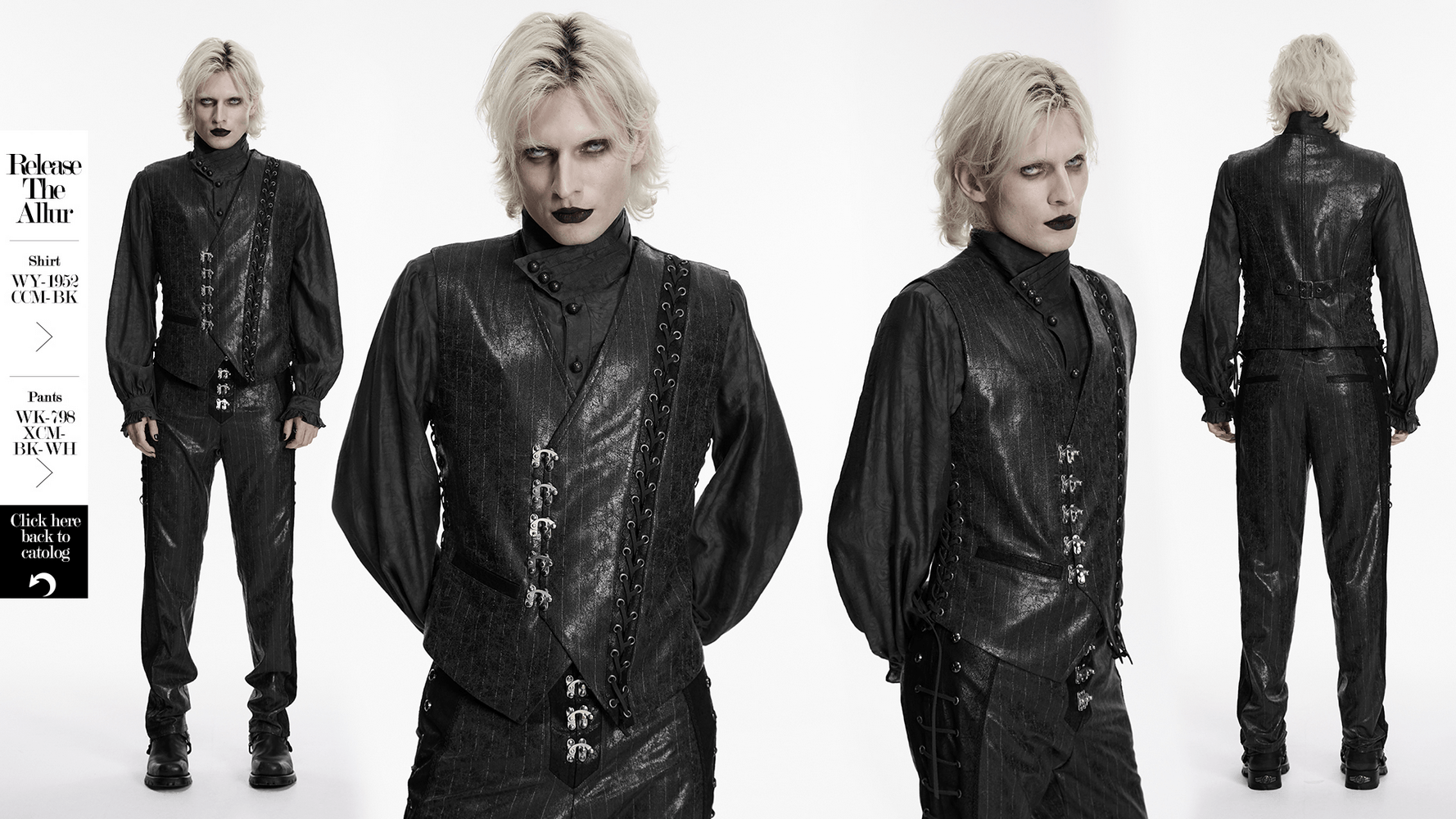 Schwarze Steampunk Asymmetrische Schnallenweste