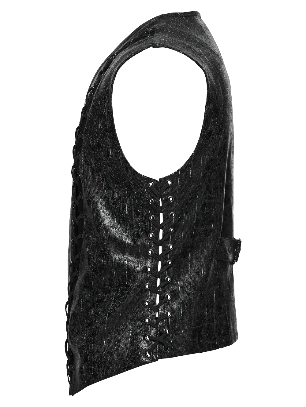 Schwarze Steampunk Asymmetrische Schnallenweste
