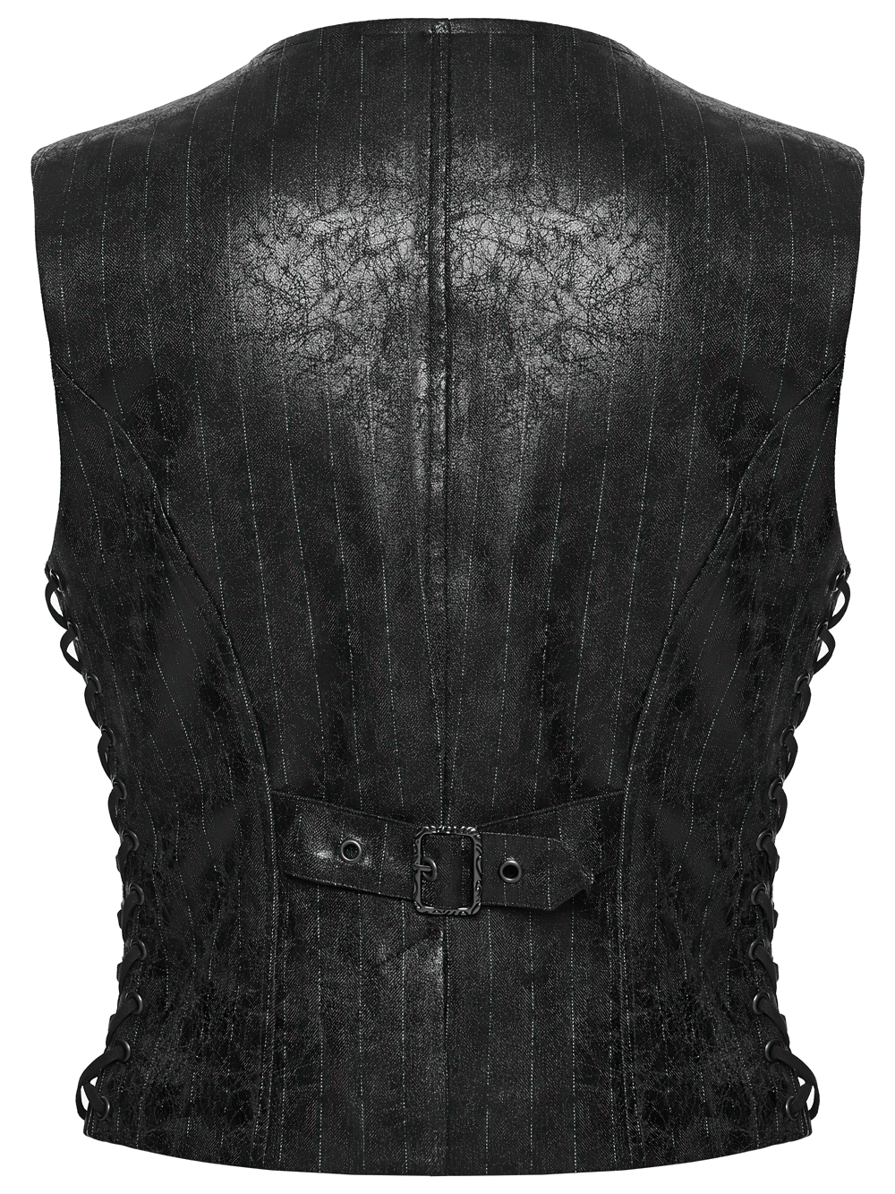 Schwarze Steampunk Asymmetrische Schnallenweste