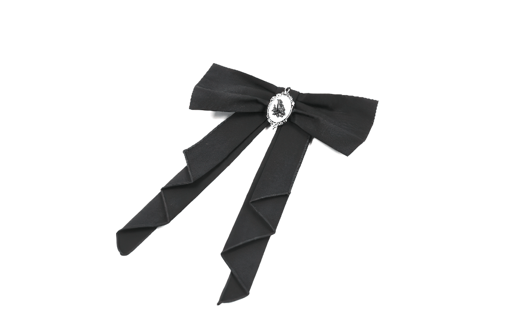 Schwarze gestreifte Gothic-Bluse mit Rüschenärmeln