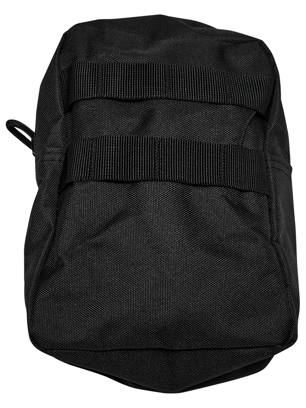 Schwarzer taktischer Rucksack mit Gurtbändern und Taschen
