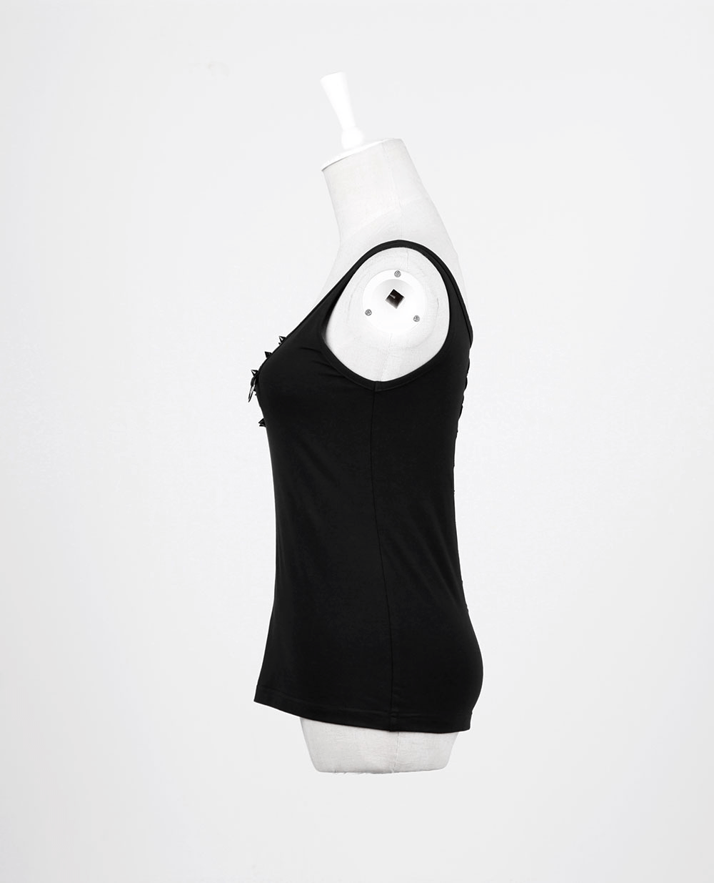 Black Tank Top with Cutout Back And Ring Detail