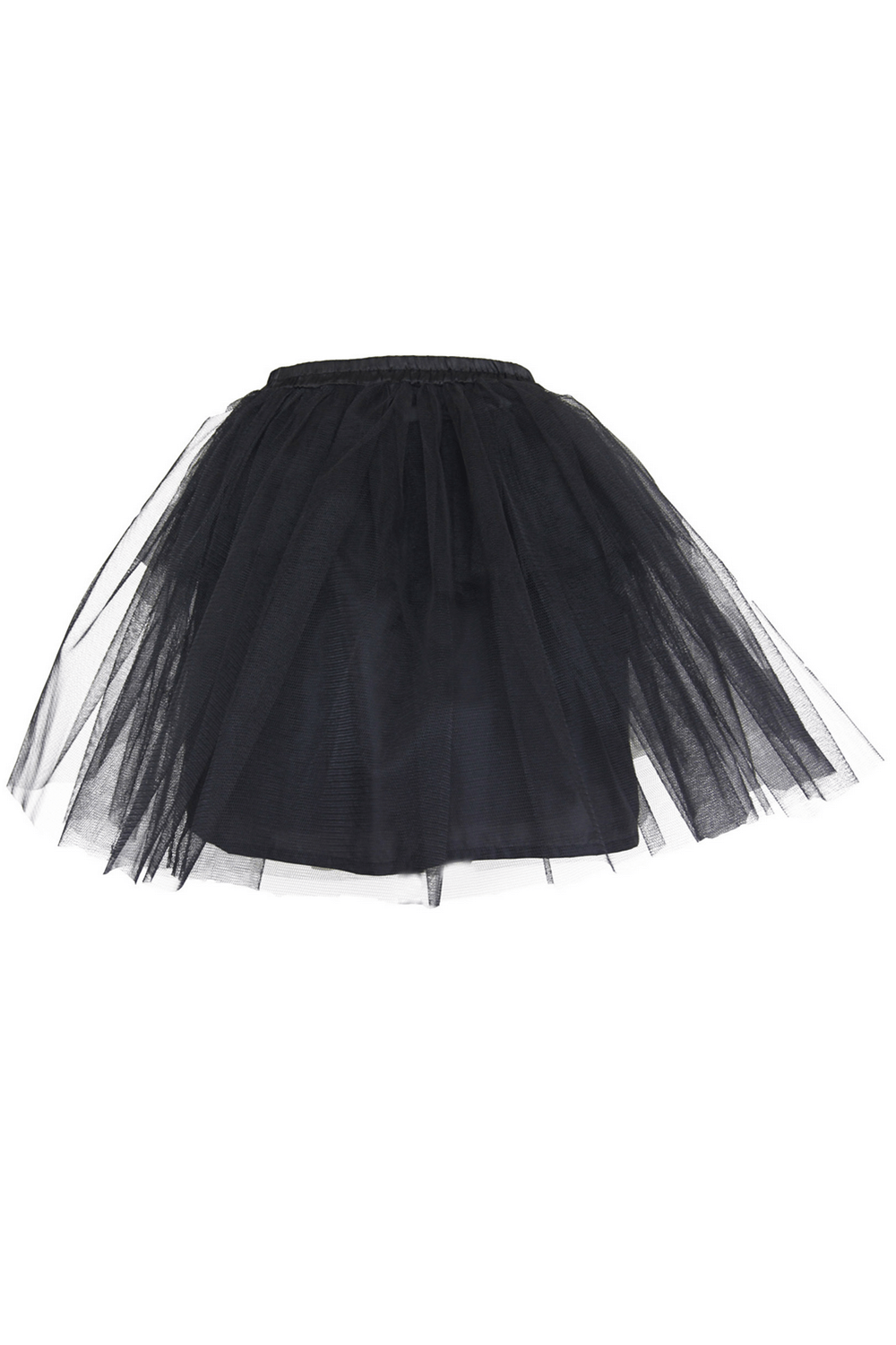 Black tulle skirt with layered design, perfect for punk and Lolita fashion styles. Fluffy and stylish accessory!