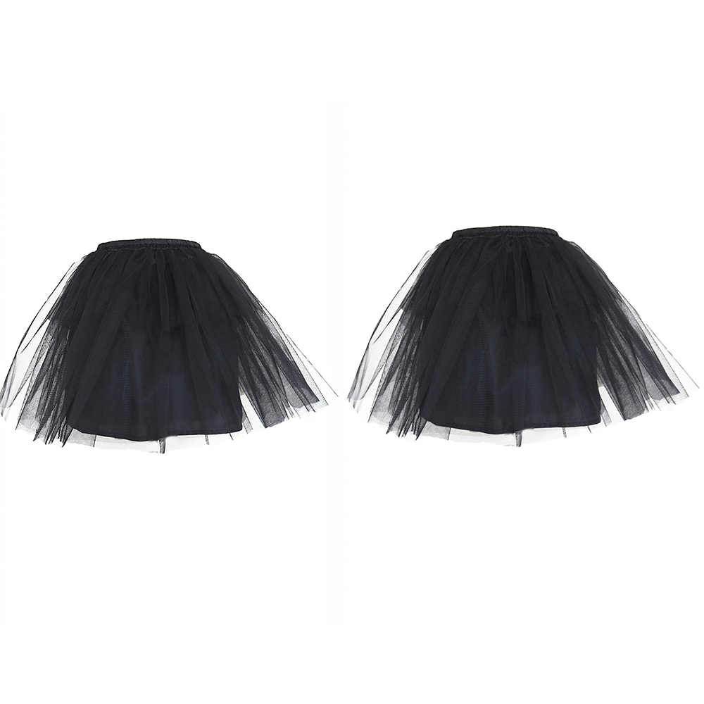 Black layered tulle skirt perfect for punk and Lolita styles, adding flair to any outfit.