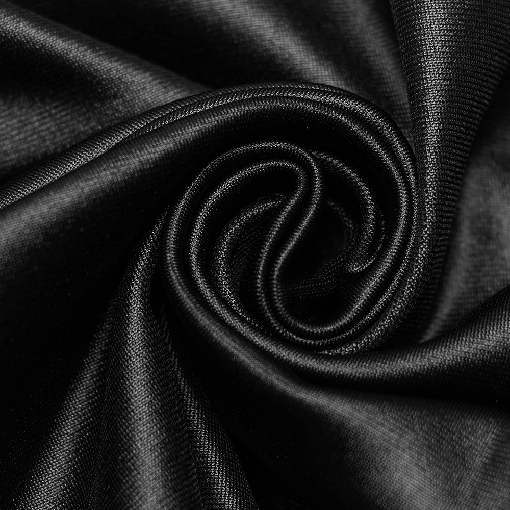 Close-up of soft black fabric, perfect for trendy tops and stylish outfits.