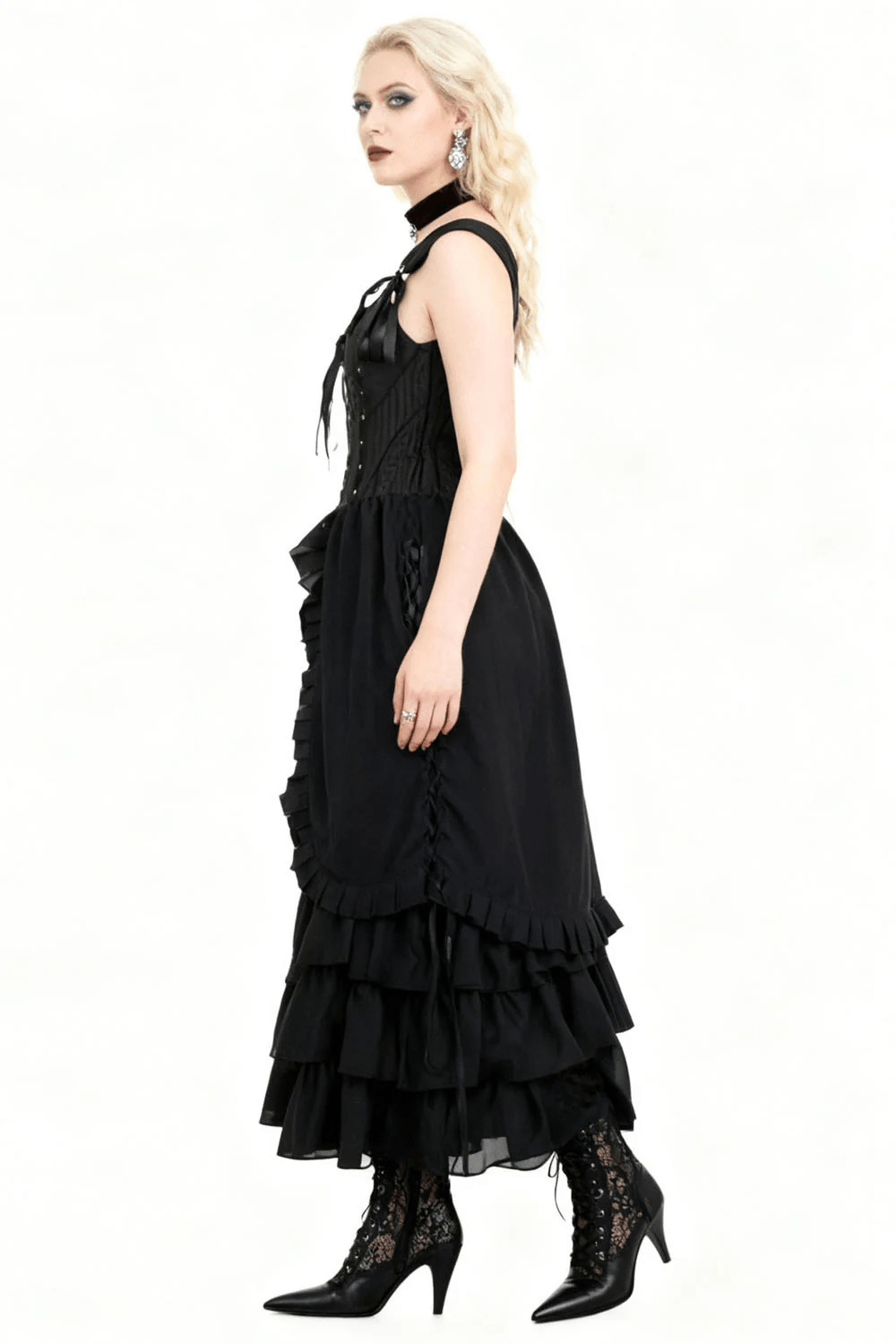 black and white dress with feathers Black corset dress with transparent sides
