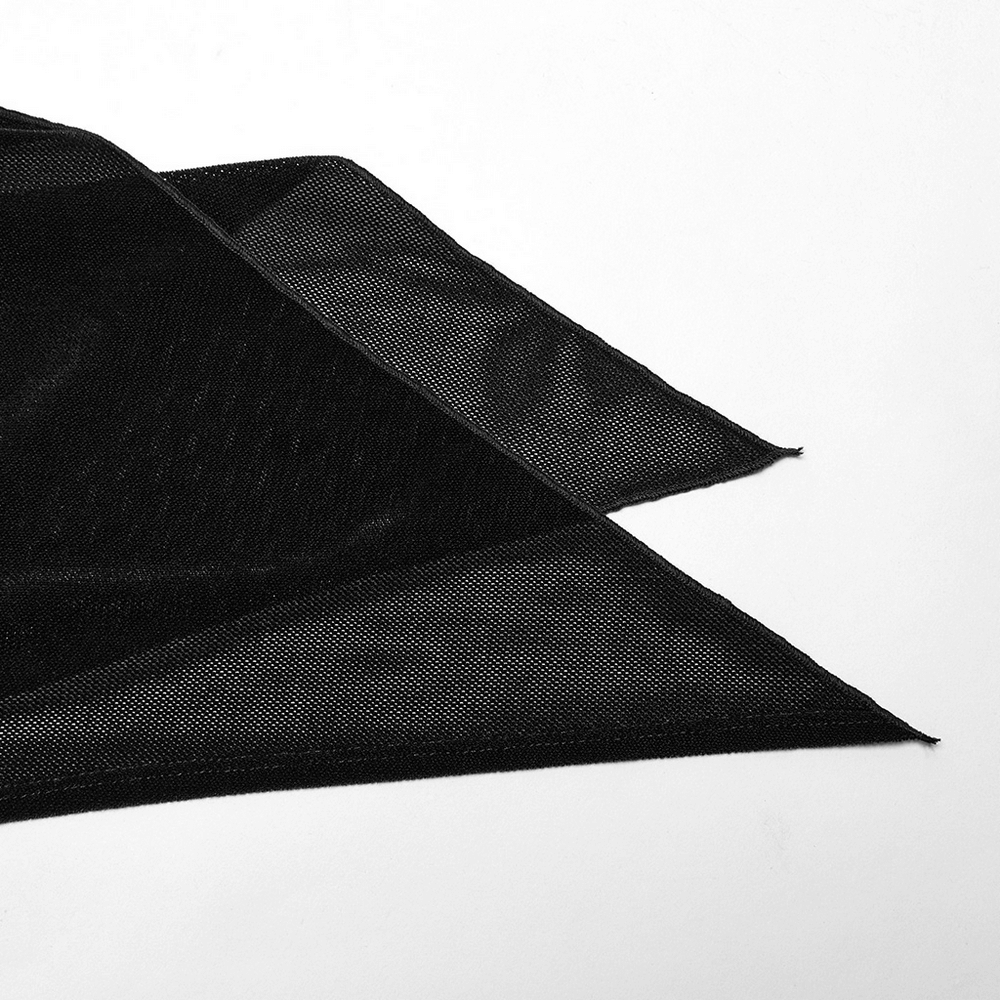 Close-up of sheer black fabric showcasing a lightweight, breathable mesh texture for stylish designs.