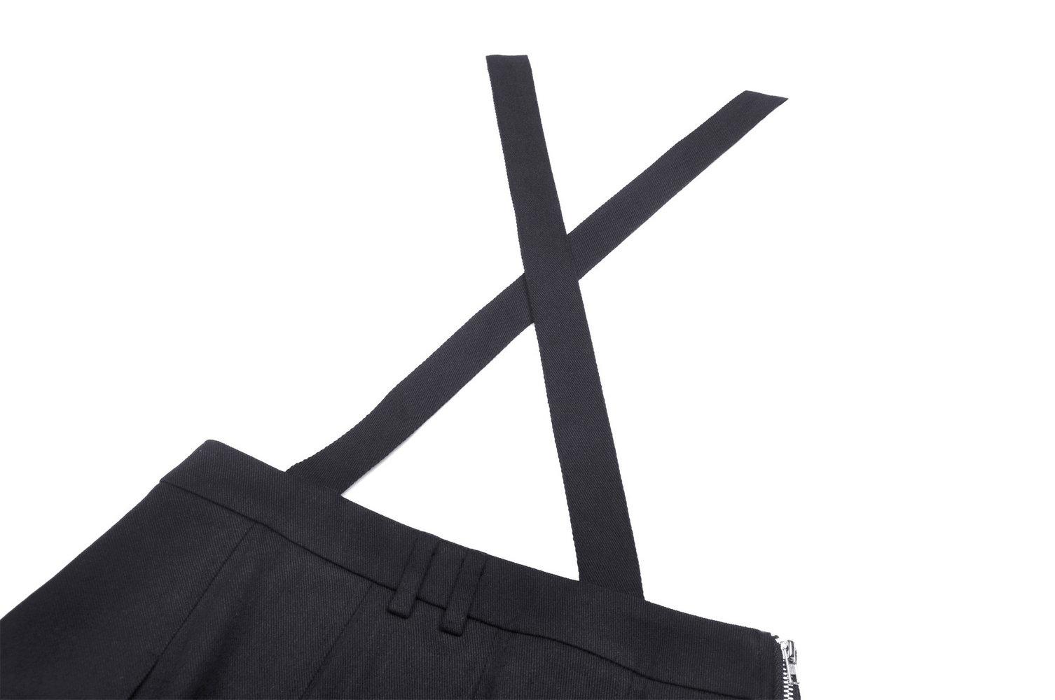 Adjustable black straps of the Blood Devil pleated dress, designed for style and comfort.