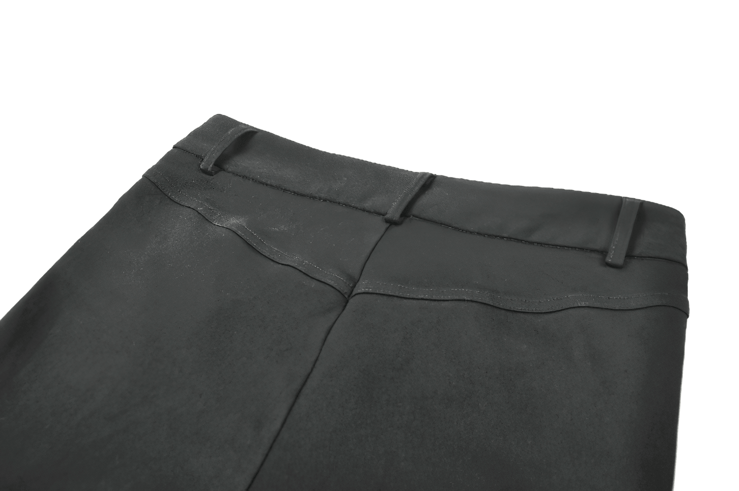 Bold Buckle Strap Lace Up Skinny Pants for Women - back view showcasing the sleek design and high-quality material.