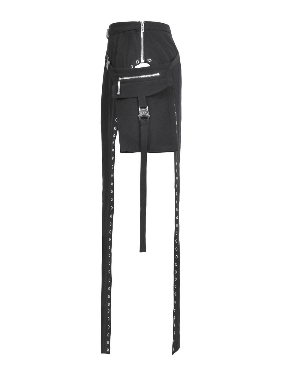 Bold Buckle Strap Maxi Skirt with Slit and Metal Trim featuring edgy strap details and a striking silhouette.