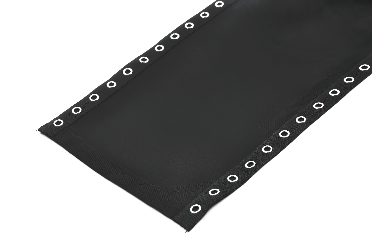 Bold Buckle Strap Maxi Skirt with Slit and Metal Trim showcasing black fabric with grommet accents.