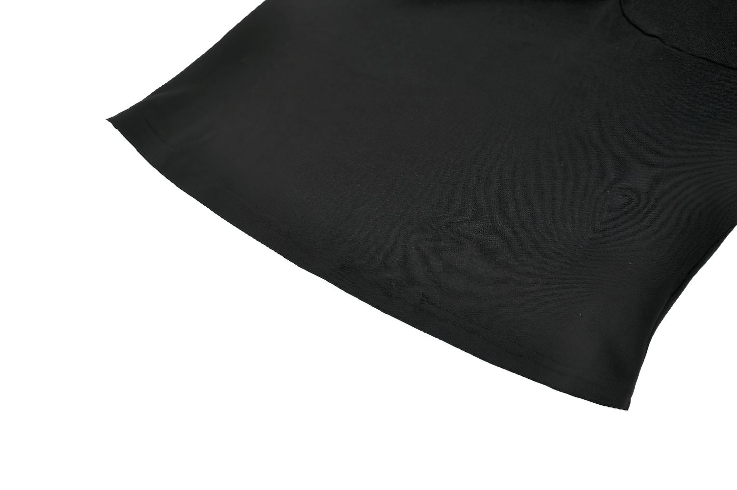 Bold Mesh and Strappy Halter Neck Top with Buckle Detail showing sleek black fabric texture.