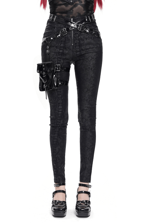 Bold Skinny Pants with Straps and Detachable Side Pouch