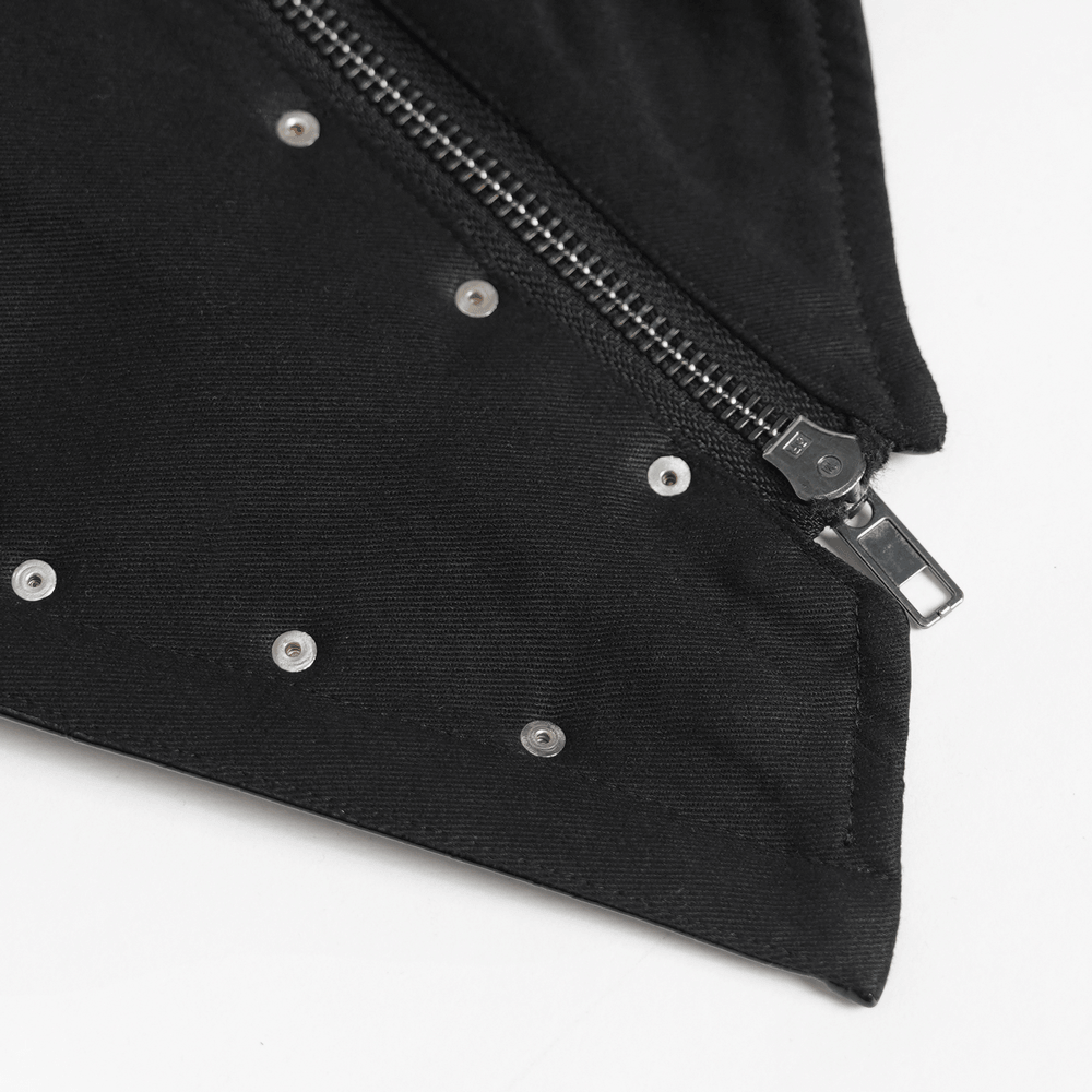 Bold Spike Corset Top with Lace Up Punk Hardware