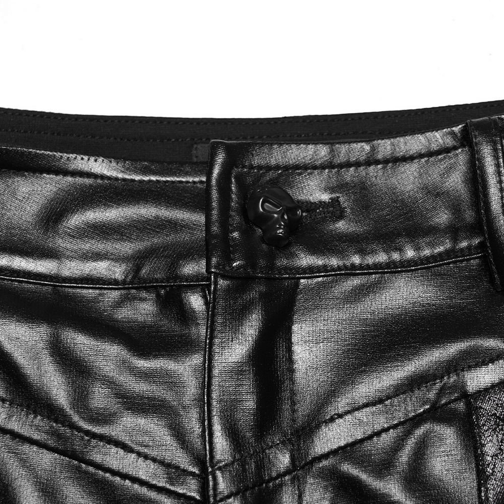 Bold Women's Leggings with Metal Detailing and Pockets close-up of waistband and button.
