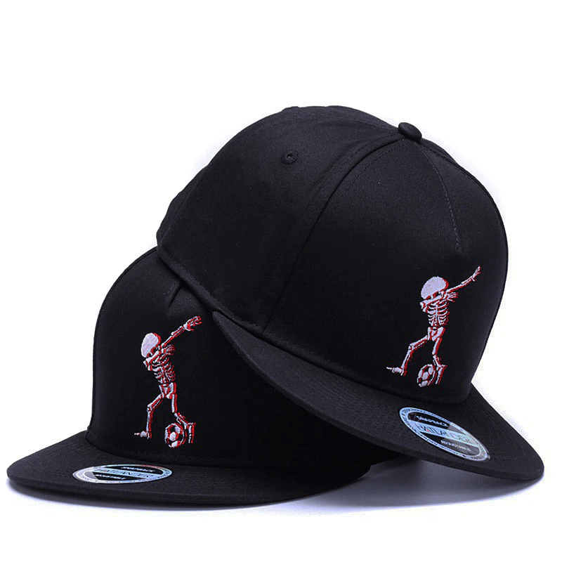 Brand Cotton Baseball Cap with Embroidery Skull / Cool Adjustable Black Sports Hats - HARD'N'HEAVY