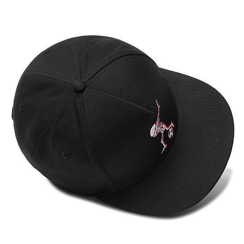 Brand Cotton Baseball Cap with Embroidery Skull / Cool Adjustable Black Sports Hats - HARD'N'HEAVY