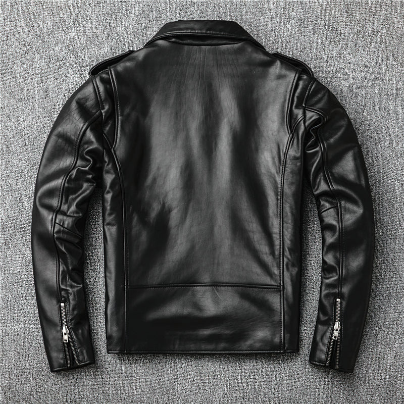Brand Genuine Leather Biker Jacket / Men's Classic Slim Jacket - HARD'N'HEAVY