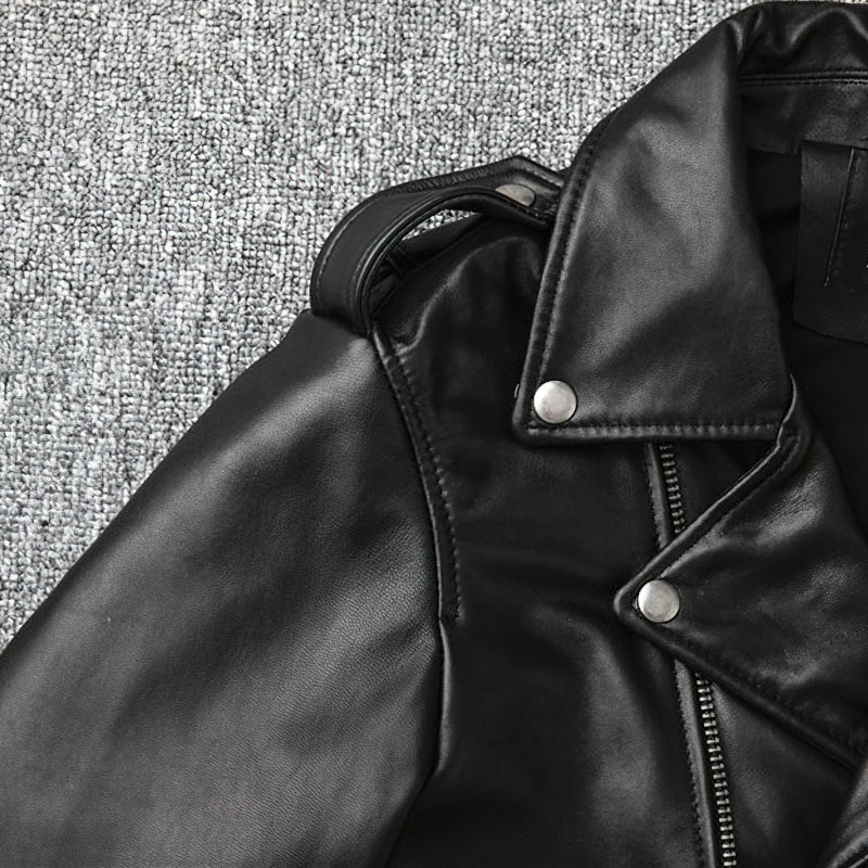 Brand Genuine Leather Biker Jacket / Men's Classic Slim Jacket - HARD'N'HEAVY