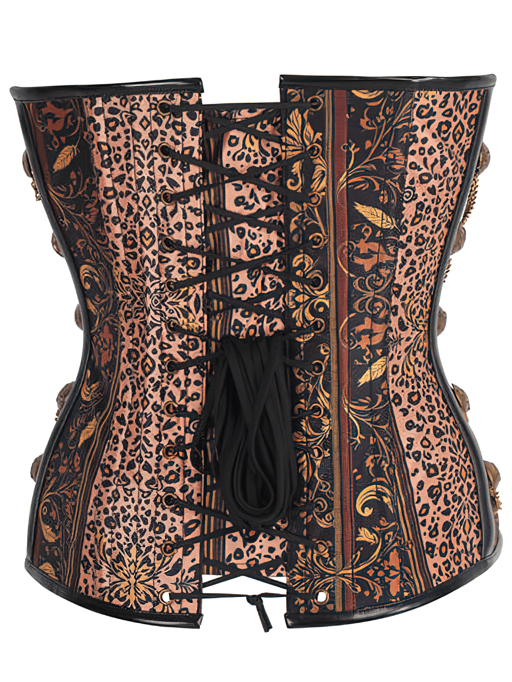 Brinley Steampunk corset featuring a baroque design with adjustable lacing and intricate detailing for a vintage look.