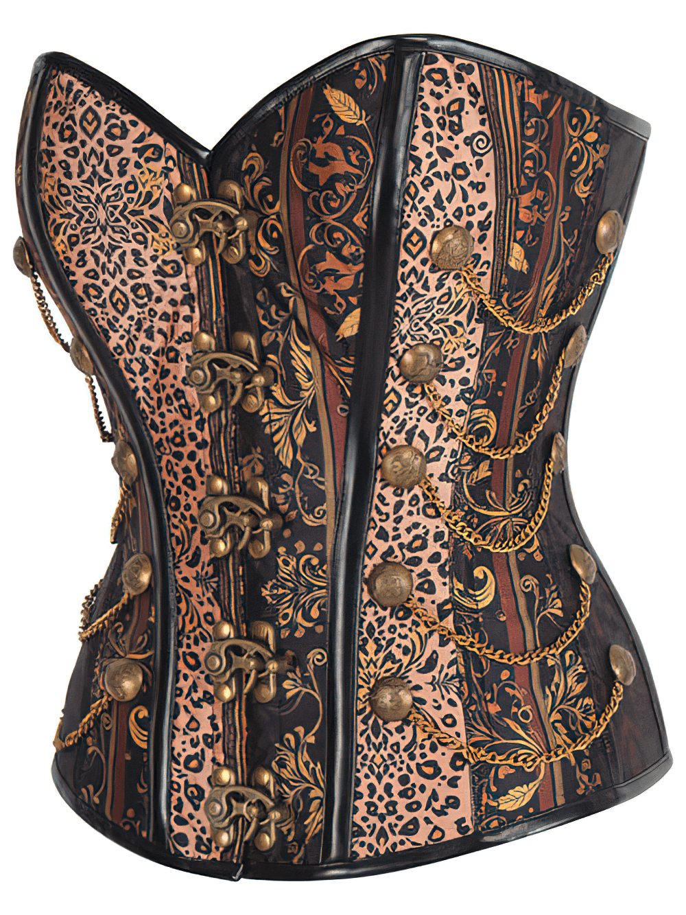 Brinley Baroque Steampunk Corset with intricate lace-up back and vintage-inspired design.