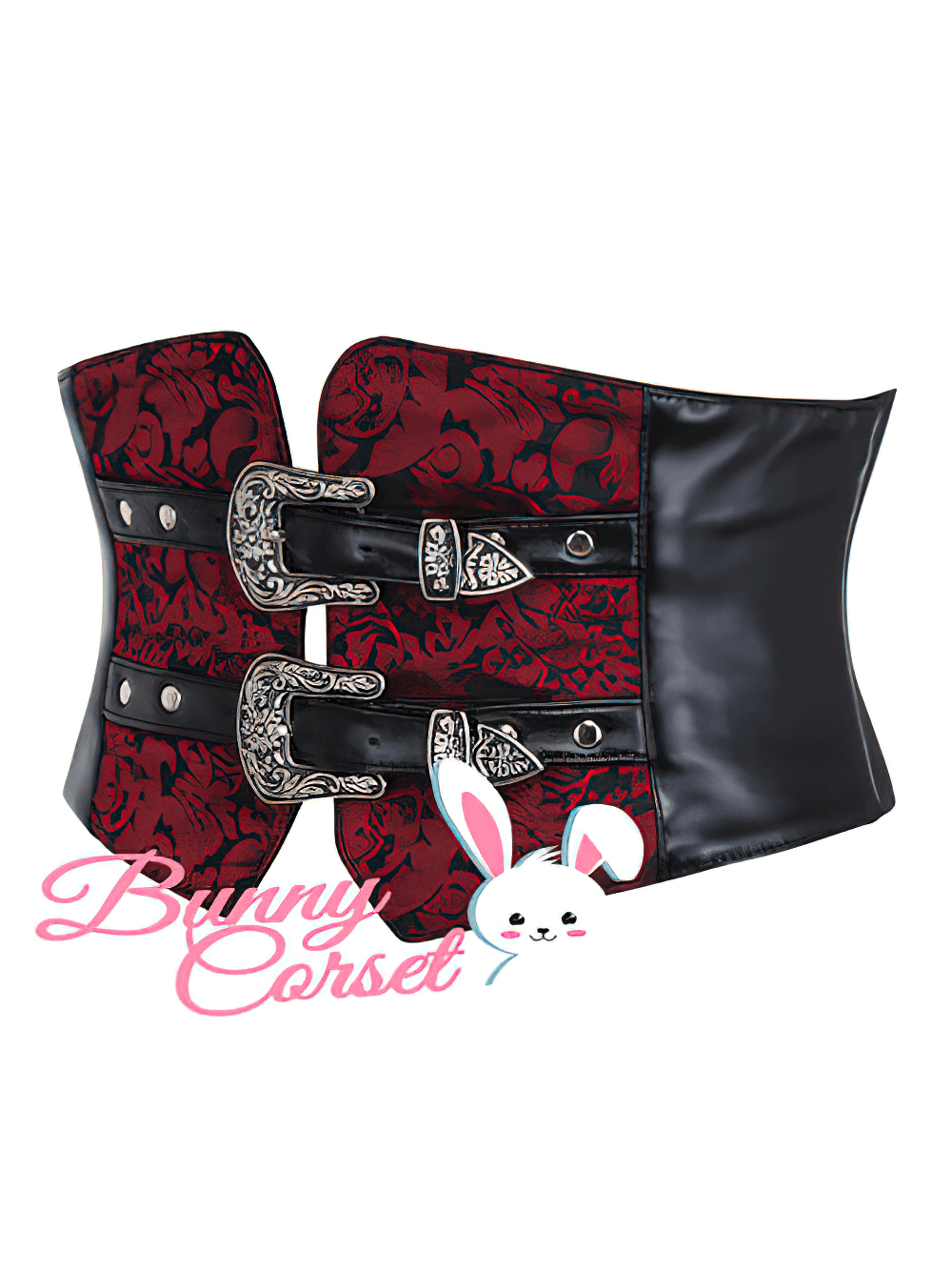 Elegant brocade waist cincher belt with zipper closure, perfect for goth or casual outfits.