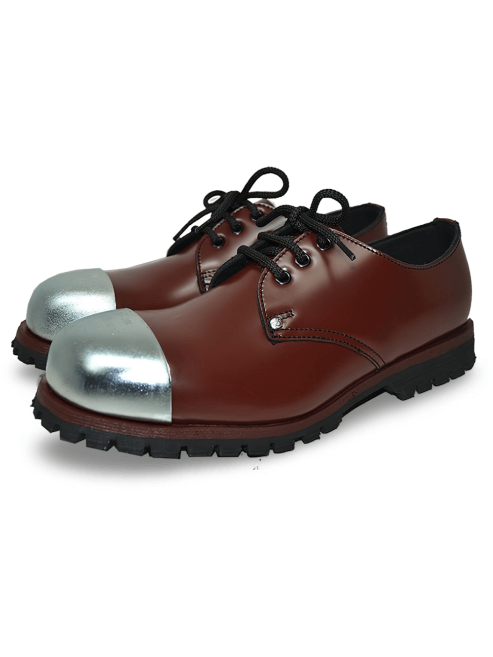 Brown Genuine Leather Rangers Shoes with Steel Toe