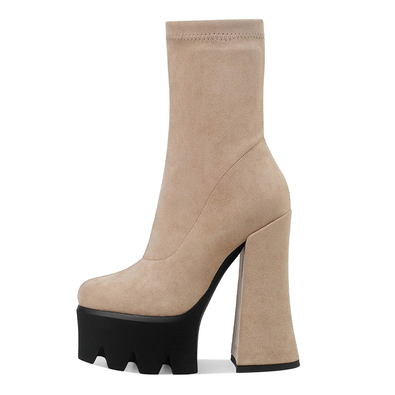 Casual Ankle Boots For Women Zip Cross / Ladies Shoes Of High Heels / Alternative Fashion - HARD'N'HEAVY