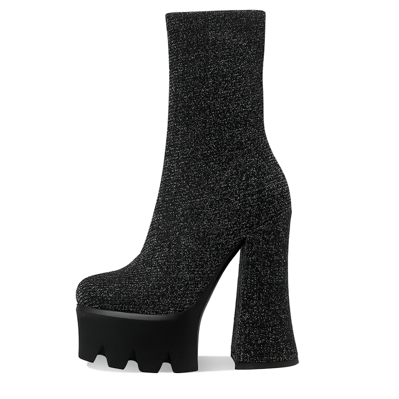 Casual Ankle Boots For Women Zip Cross / Ladies Shoes Of High Heels / Alternative Fashion - HARD'N'HEAVY