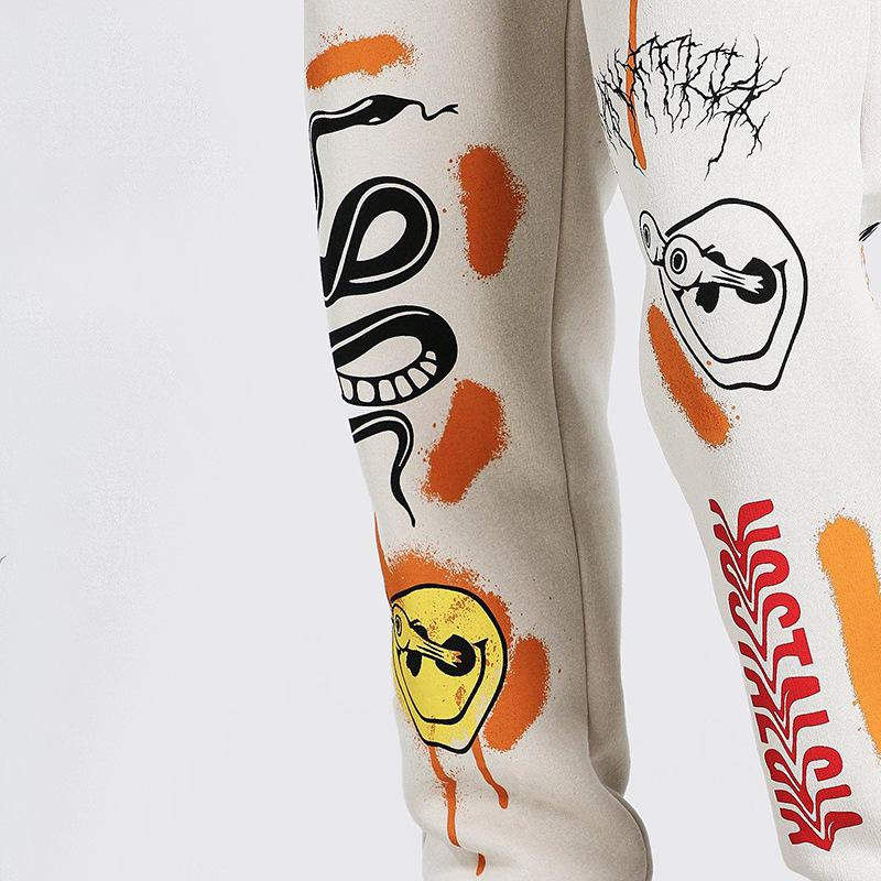Casual Loose Pants For Women / Cool Graffiti Fleece Trousers - HARD'N'HEAVY