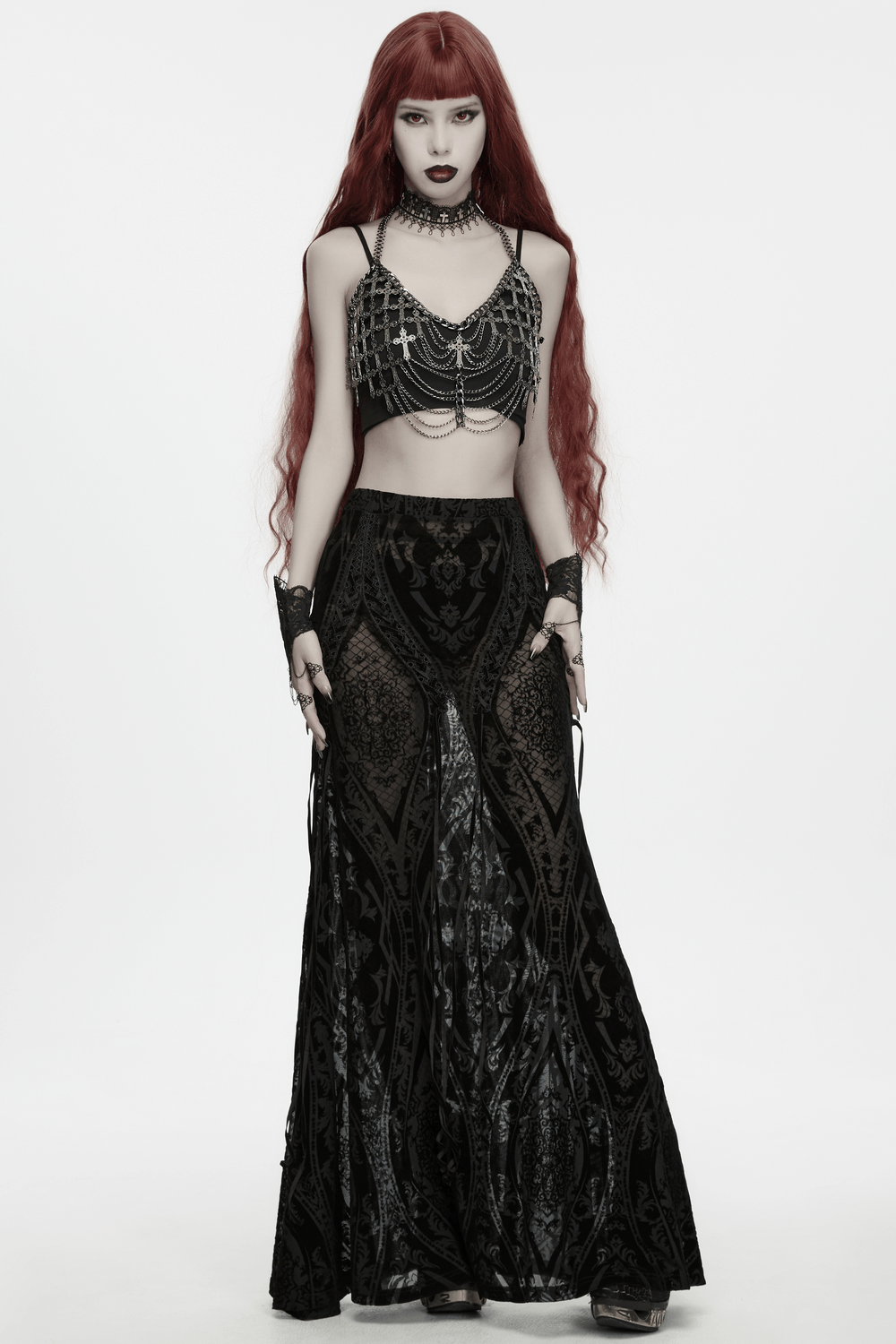 Cathedral Cross Lace Choker with Victorian Detail
