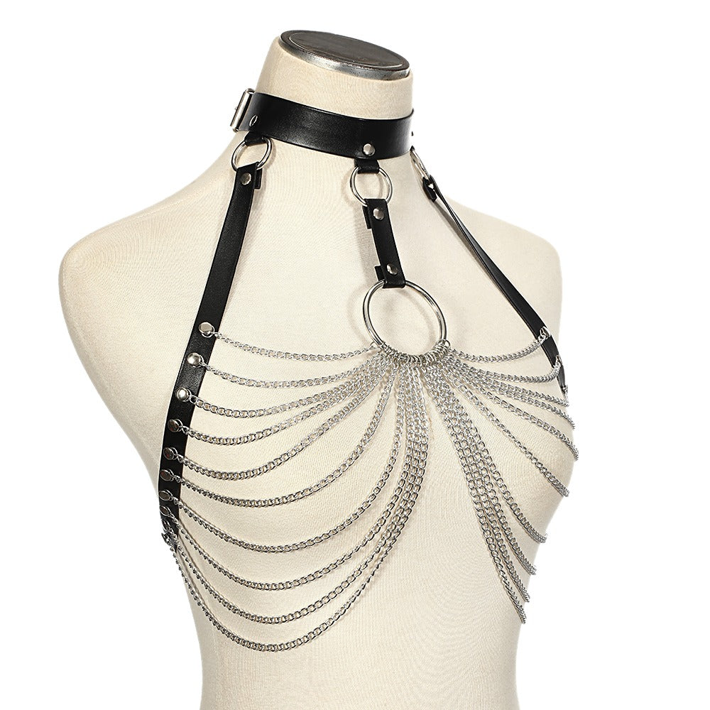 Chain bra top body harness / Chest chain belt / Witch Gothic jewelry accessories - HARD'N'HEAVY