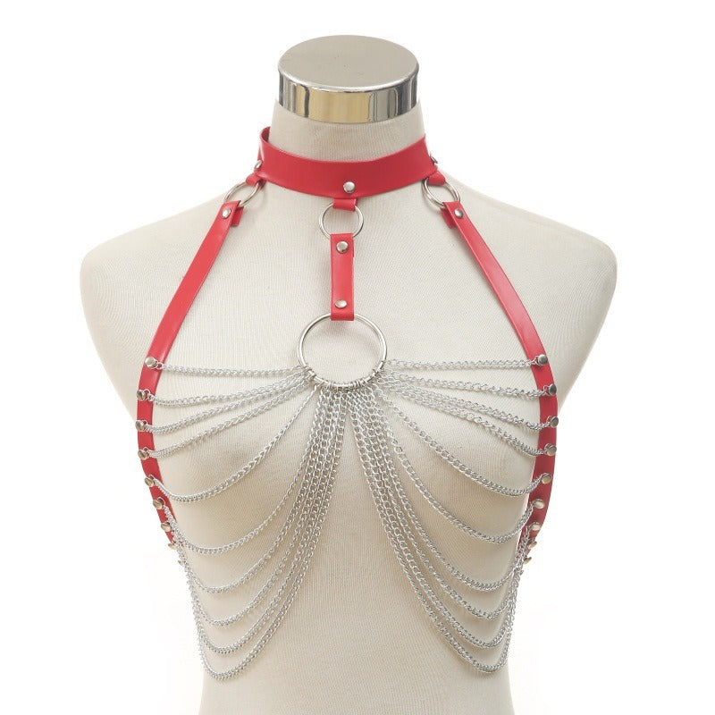 Chain bra top body harness / Chest chain belt / Witch Gothic jewelry accessories - HARD'N'HEAVY